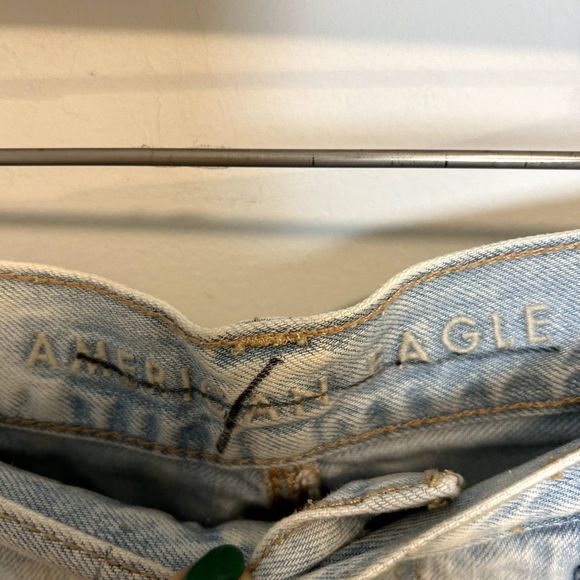 NWOT American Eagle Womens Skinny Jeans 12 Long 100% Cotton Raw Hem Distressed - Picture 15 of 16